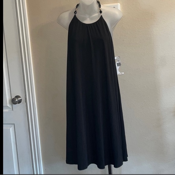 Lauren Ralph Lauren Dresses & Skirts - Lauren Ralph Lauren Black Halter Neck with Stones Stretchy Dress size 6 NWOT